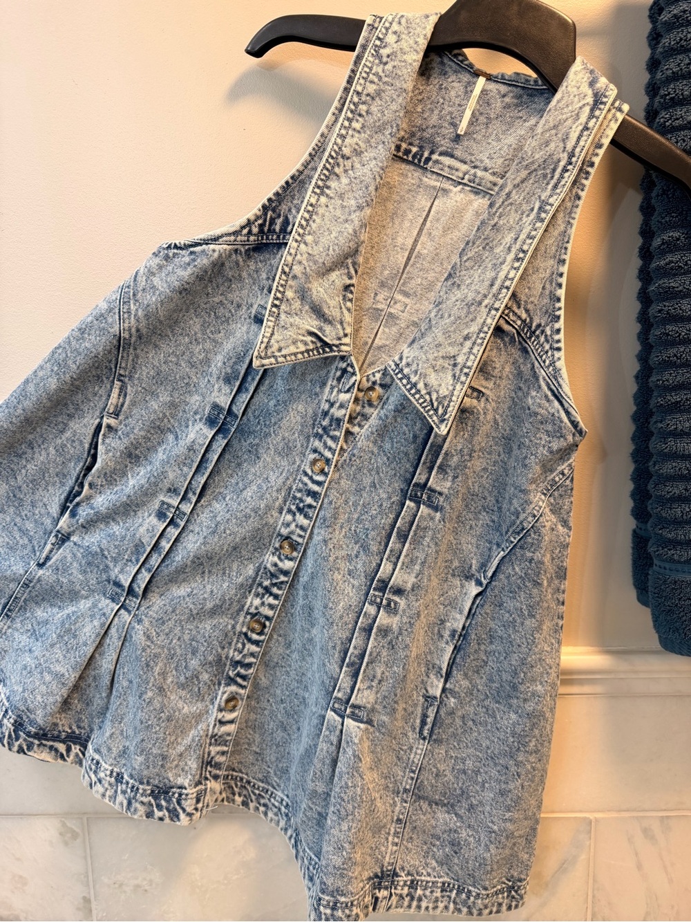 Free People Acid Wash Oversized Sleeveless Dress - Picture 3 of 5